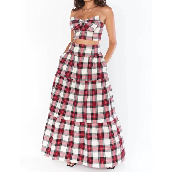 NEW SHOW ME YOUR MUMU bow top in winter plaid - Picture 4 of 4